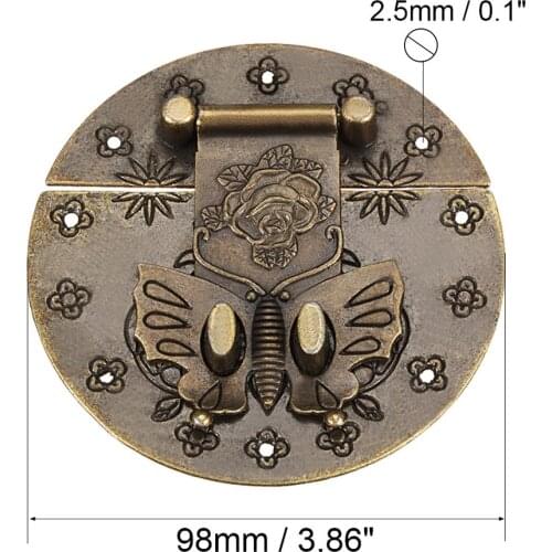 Uxcell Antique Bronze Brass Wooden Case Hasp Vintage Style Decorative Jewelry Gift Box Suitcase Hasp Latch Hook Furniture Toggle