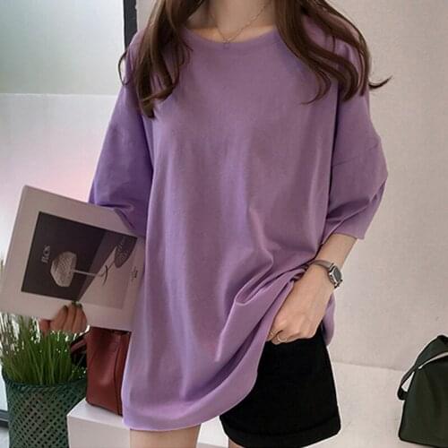 U-SWEAR Summer New O-Neck Candy Color Cotton Basic T-shirt Women Plain Simple T Shirt for Women Short Sleeve Female Tops