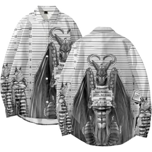 Dragon Goes House-Hunting Cotton Collared Shirt Male Tops Casual Long Sleeves Shirts Men Social Shirts Button Turn Down Collar