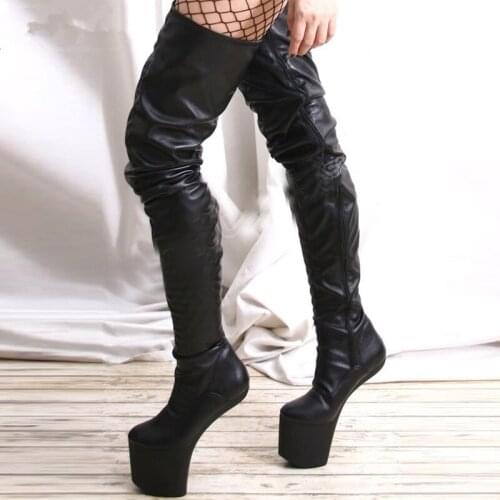 Women Shoes 20CM Super High Heel Heelless Sexy Fetish Female Over-Knee Boots Women NO-Heel New Design Platform Unisex Boots