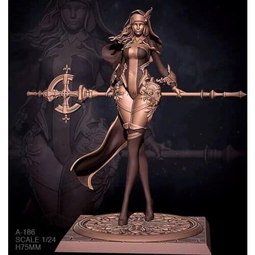 1/24 Resin Figure Kits Witch nun beauty model self-assembled A-186