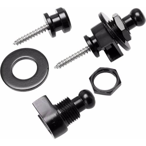 1pcs A Pair Of Guitar Bass Schaller Strap Buckle Locks Buttons Round Head Black Guitar Accessory Chrome Locking Machine Tuners