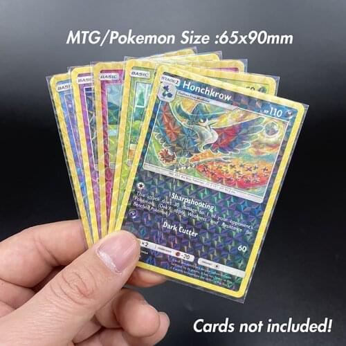 200PCS/Lot Laser Gemstone Broken Grid Master Flashing Card Film Holographic Card Sleeves 65x90mm MTG YGO VG PTCG Card Cover