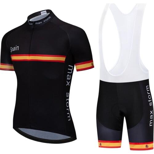 2021 Spain black New Team Cycling Jersey Customized Road Mountain Race Top max storm mtb jersey