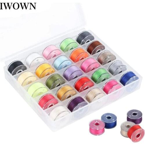 25pcs Colorful Sewing Bobbins Thread Sewing Machine Bobbins with Storage Box for Machine Sewing DIY Hand Embroidery Tools