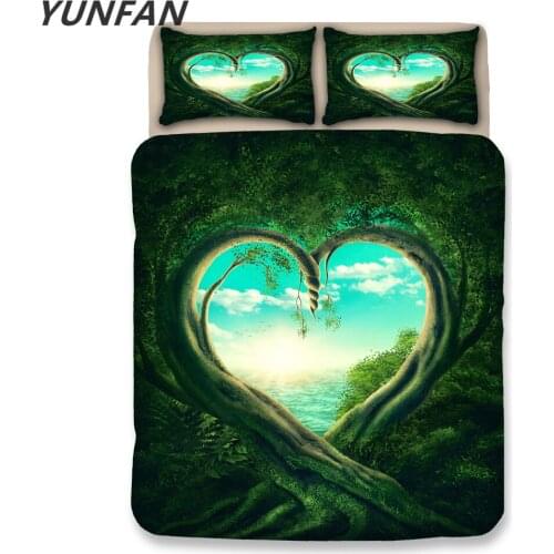 Tropical Duvet Cover Set King Size Tree Nature Paradise Plants Foliage Leaves Digital 3 Pcs quilt cover single twin Bedding Set