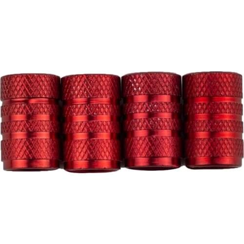 4Pcs Silver Car Tire Valve Stems Cap Knurling Style Tire Valve Cap Aluminum Tire Wheel Stem Air Valve Cap for US Schrader