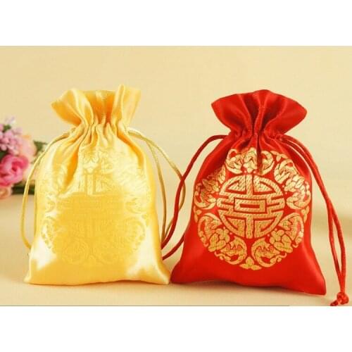 50pcs/Lot 3 sizes chinese style Candy bag Gift Bags Christmas new year Baby Shower Gift Bag wedding souvenirs