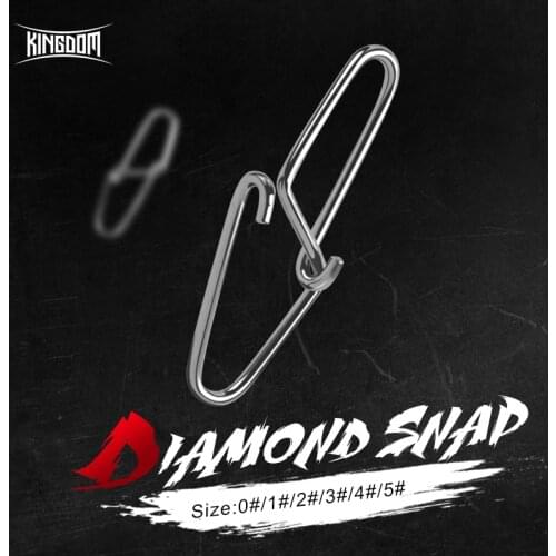 Kingdom DIAMOND SNAP Fishing Accessories 0# 1# 2# 3# 4# 5# Stainless Steel Material Safety Snaps Fishing Hook Connector Tackles