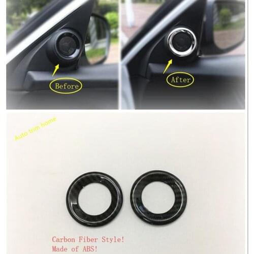 Lapetus Auto Accessories Pillar A Speaker Sound Ring Cover Trim 2 Pcs For Honda Civic 2016 - 2020 ABS Carbon Fiber Look