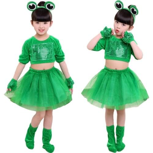 Children Stage Show Clothes Boy or Girl Carton Frog Cosplay Costumes Students Stage Play Performance Apparel for Kids