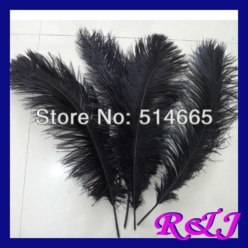 EMS EMS Free shipping Cheap ostrich feather 100pcs 16-18 inches 40-45cm BLACK Ostrich plumage ostrich plume