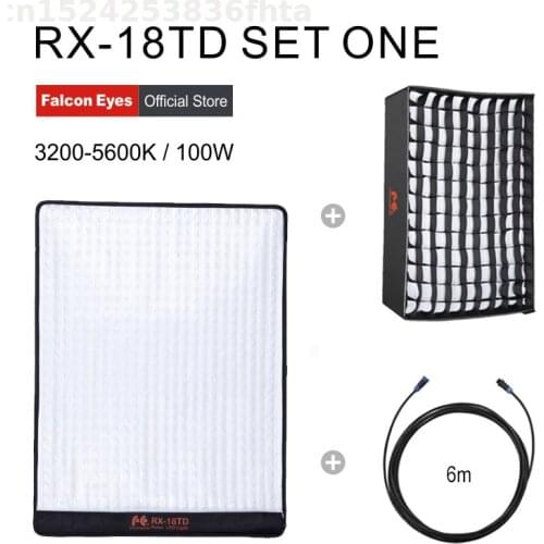 Falcon Eyes For Video Studio Light 2x1.51ft Bi-Color 100W Portable LED Fotografia Professional Lighting with Softbox &Cable kit