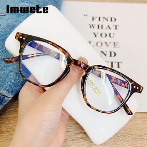Imwete Vintage Square Glasses Frame for Women Men Computer Anti-Blue Light Eyewear Transparent Optical Eyewear
