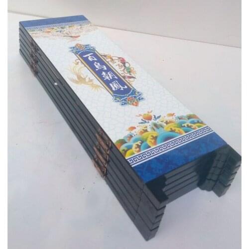 Delicate Chinese lacquer painting by hand *Birds Pay Homage *decorated fold screen