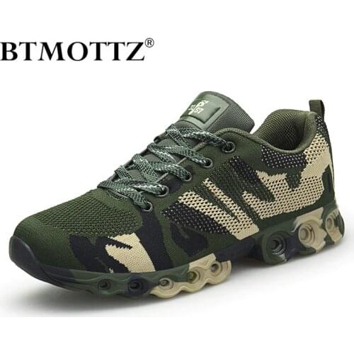 Mens Plus Size Outdoor Mesh Sneakers Military Work Casual Shoes Men Camouflage Army Breathable Walking Shoes Trainers BTMOTTZ