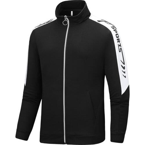 High Collar Jacket Men Running Sport Jacket for Men Windbreaker Clothing Long Sleeve Zipper Printed Letter Clothes Pull Homme