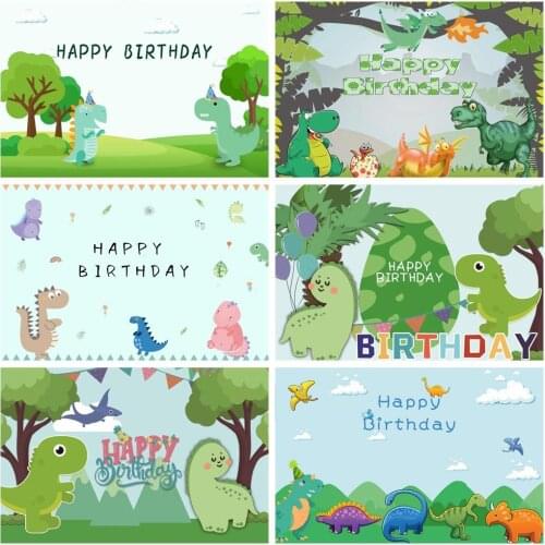Kawaii Green Dinosaur Background Babys Birthday Party Decoration Photography Studio Photo Childrens Room Ornament Backdrop