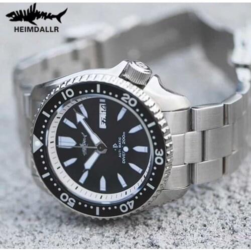 HEIMDALLR Men Automatic Watch Sharkey SKX007 Mens Mechanical Watch Sapphire Crystal NH36A 200M Watcherproof Diver Watch