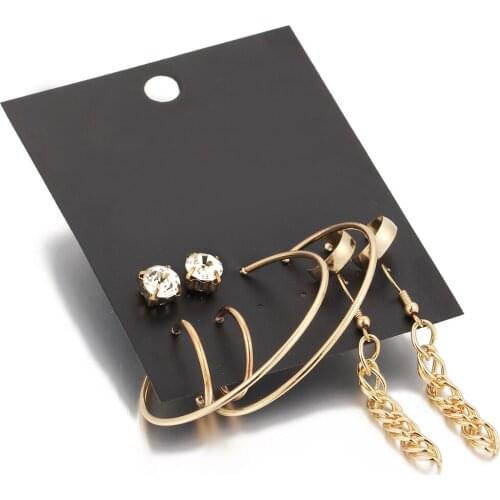 Gold earrings set long earrings Big hoop earrings for women round earrings stud earrings