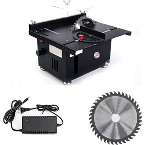 Mini Table Saw Electric Multi-functional Desktop Saw Cutting Machine Woodworking Polishing Grinding Adjustable-Speed DIY Home