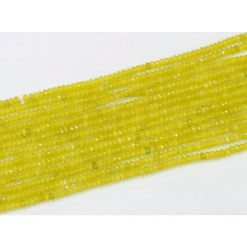 Natural lemon yellow stone 2x4mm faceted abacus round loose beads new diy jewelry 15" B580
