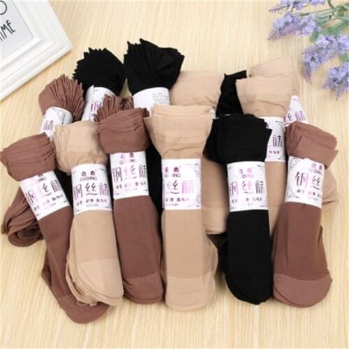 Summer sexy ultrathin transparent crystal silk socks for women high elastic short socks female socks multiple colour 10pairs/lot