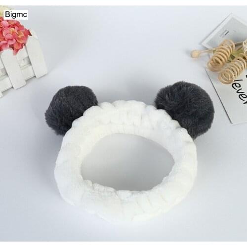 New Fashion Panda Ears Headband Women Cartoon Elastic Cute Plush Twisted Hair Band Warm gift Jewelry Hair Accessories A5111