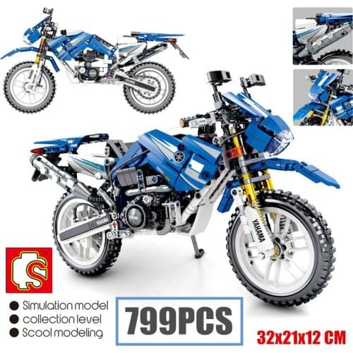 New 799PCS Sembo Block Cruising Motorcycle Technical Building Blocks Motor Bike Bricks Toys for Children Gift Diy Birthday