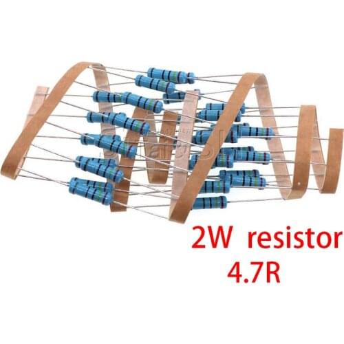 20pcs 4.7 ohm 2W 4.7R 4R7 Metal film resistor New original