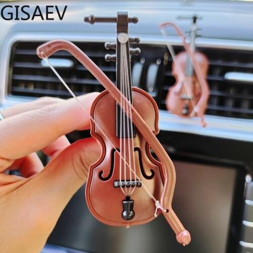 GISAEV Violin Car Air Freshener Perfume Clip Creative Vintage Mini Violin Auto Accessories Interior Aroma Diffuser Car Air Vent