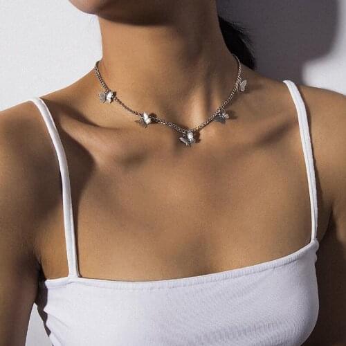 Smart Butterfly Single Chain Choker Necklace Simplism Jewelry
