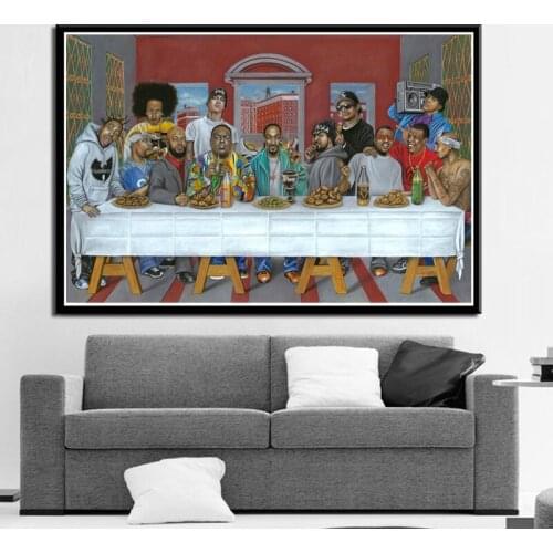 Poster And Prints Hip Hop Music Rapper Star Legend The Last Supper Art Painting Canvas Wall Pictures For Living Room Home Decor