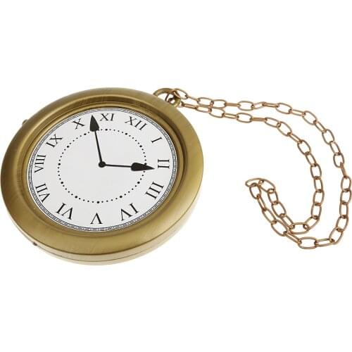 Plastic Vintage Rapper Necklace Clock Fancy Dress Costume Party Prop Decoration