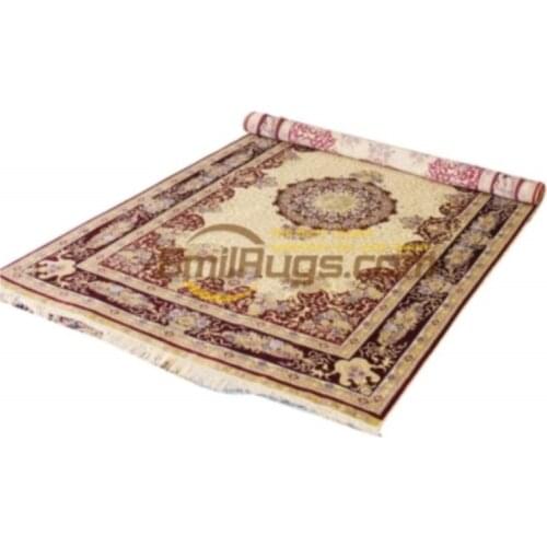 Luxury Exquisite Hand Knotted Living Room Persian Pure Silk Rugs Carpet