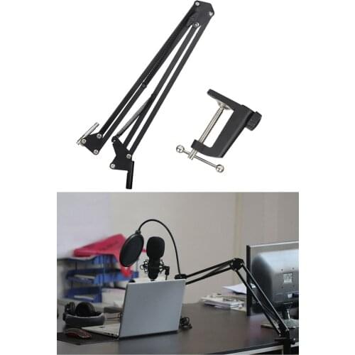 Microphone Scissor Boom Desktop Microphone Clip Rotatable Mount Tripod Live Cantilever Stand Microphone Stand Extendable
