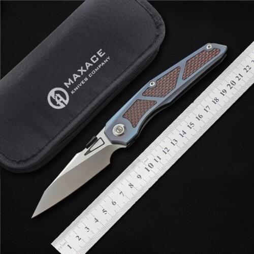 MAXACE- GLEDE folding knife M390 blade Titanium hunting knives Outdoor Camping survival self-defense Pocket knife EDC