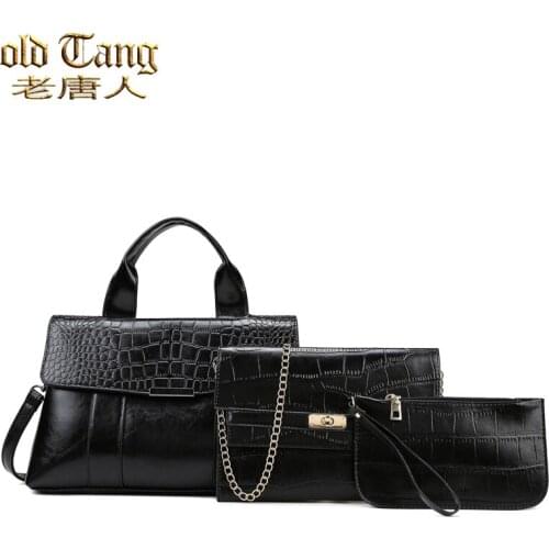 OLD TANG 3 In 1 Fashion Messenger Shoulder Bag For Women 2020 New Leather High Quality Crossbody Handbag Ladies Purse Tote