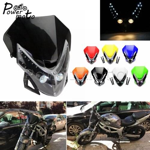 Motorcycle LED Turn Signals Head Light Dirt Bike Enduro Headlight Supermoto Fairing Universal For Honda Yamaha Kawasaki Suzuki
