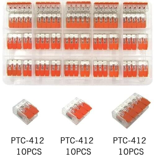 Type(30PCS/BOX) PCT-412-415 Universal Compact Wiring Conector Terminal Block Connectors Terminator Wire Connector AWG 28-12