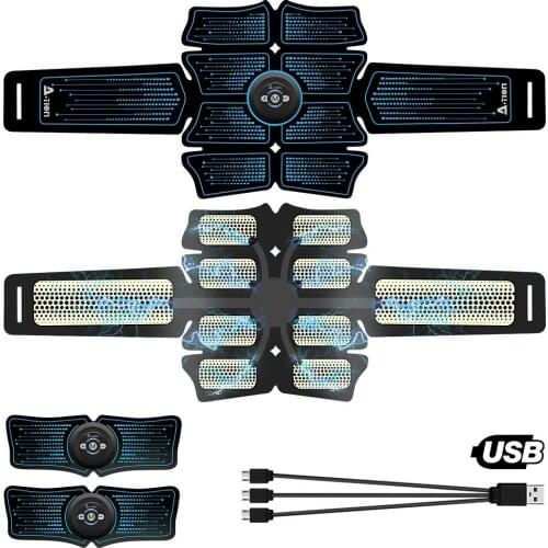 ABS Trainer Wireless Abdominal Muscle Stimulator EMS Smart Fitness Training Electric Massager Body Slimming Belt USB Recharge