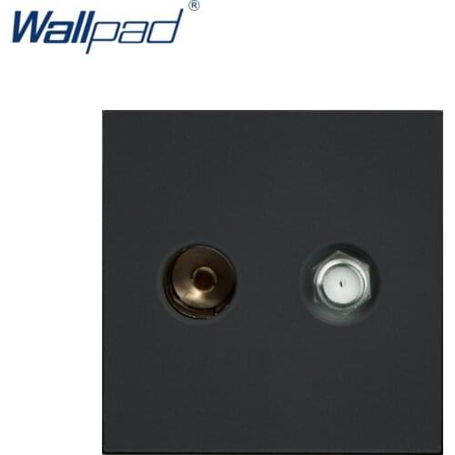 Wallpad Luxury TV and Satellite TV Socket Function Key For Wall White And Black Plastic Module Only
