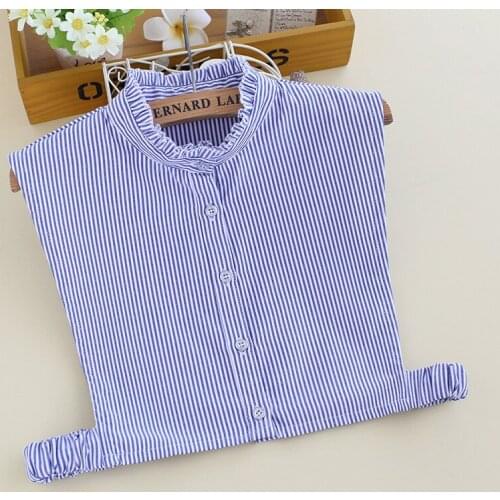YSMILE Y Fashion Personality Striped Detachable Collar Autumn Winter Shirt Sweater Remove Decoration Stand Collar For Female