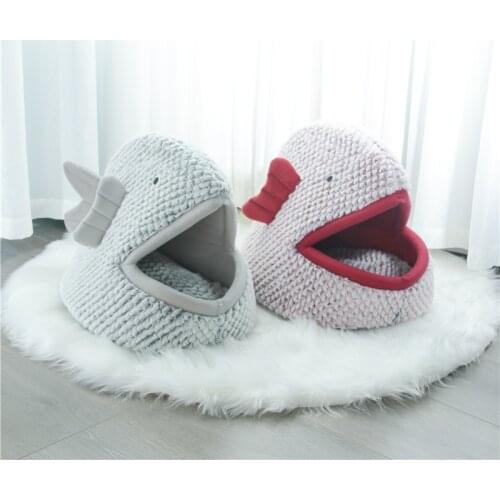 Winter Warm House Cat Bed little Dog Basket House For Cats Nest Pets Puppy Tent Fish Style Beds Sleeping Bag Cama Gato Almofada