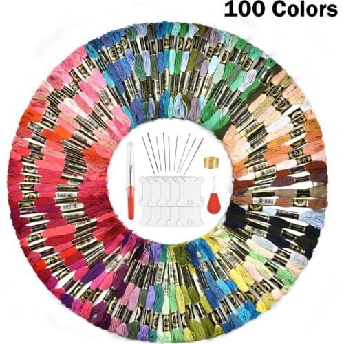100 Colors Embroidery Thread Cross Stitch Thread Handmade DIY Craft Gift Accessories