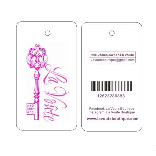 Custom print hang tags custom print clothes hang tags 1000pcs ,free shipping to USA