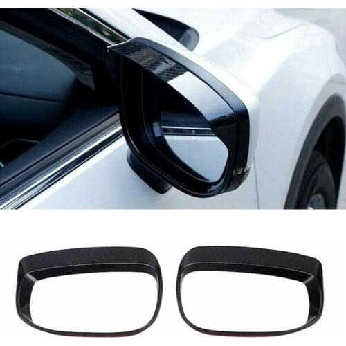 2pcs Car Rearview Mirror Rain Eyebrow Cover Decoration Fram for Mazda CX-5 2017- 2018 Car Carbon Fiber Exterior Trim Accessories
