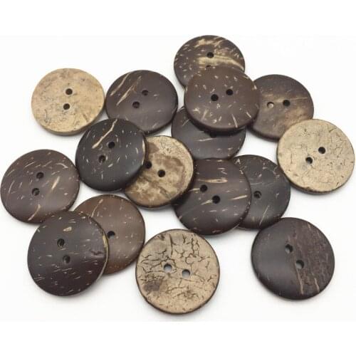 200pcs 25mm Round 2 Holes Sewing Coconut Buttons Garment Clothes Accessories Button Embellishments Cardmaking