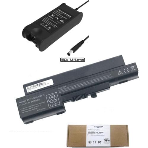 4400mAh BATFT00L6 RM628 Laptop Battery + 19.5V 4.62A AC Charger for Dell Vostro 1200 V1200 series 4UR18650-2-T0044 BATFT00L4