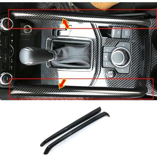 ABS Carbon fibre for Mazda CX-5 2017-2020 Accessories Car gear shift knob side decoration strip Cover Trim Sticker Car Styling